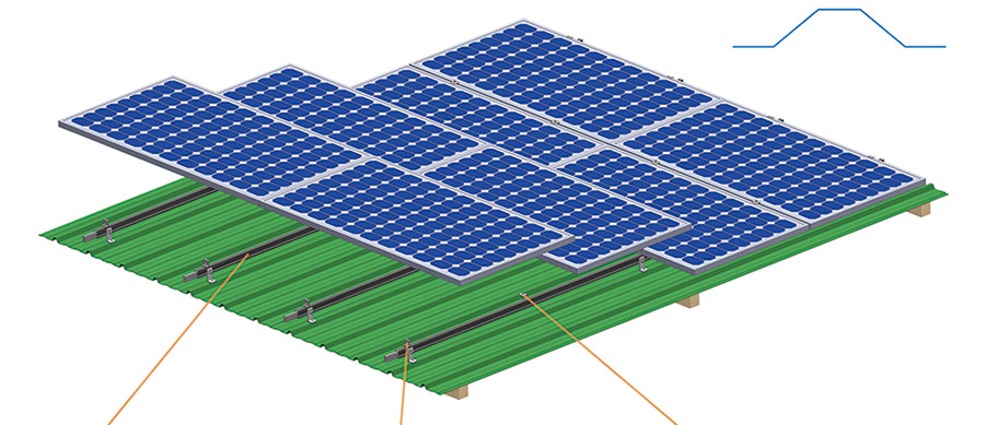 Solar Tin roof mounting structure L feet