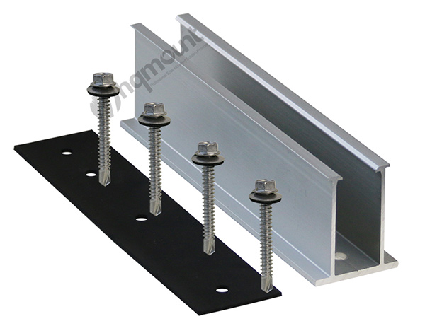 U50 short rail on trapezoidal metal roof