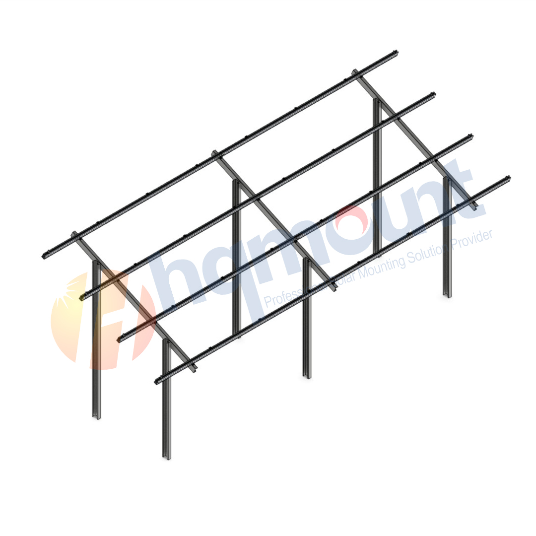 Double Pole Solar PV Ground Mount Bracket 