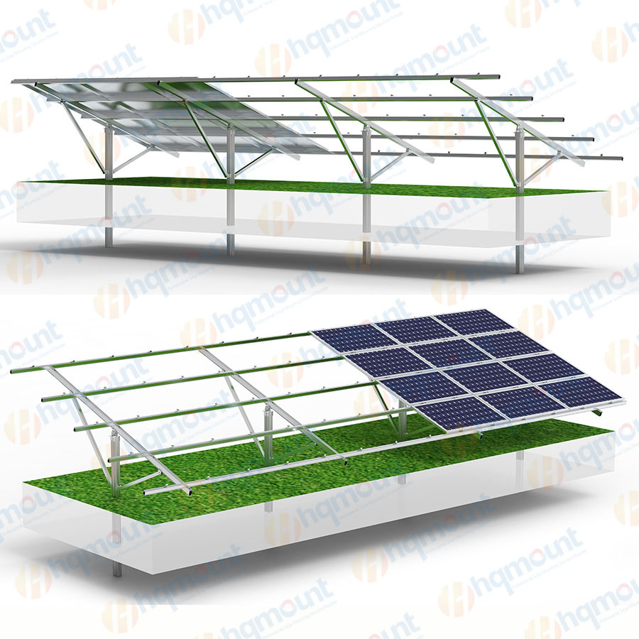 hqmount China photovoltaic bracket manufacturer concrete foundation solar  ground pole mounting support supplier,hqmount China photovoltaic bracket manufacturer  concrete foundation solar ground pole mounting support custom 