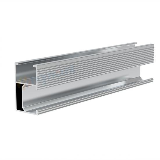 Aluminum solar rail profile anodized silver
