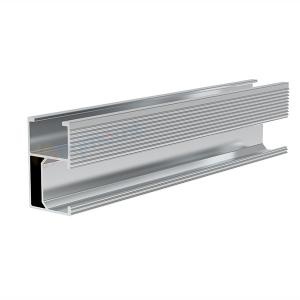 Aluminum solar rail profile anodized silver