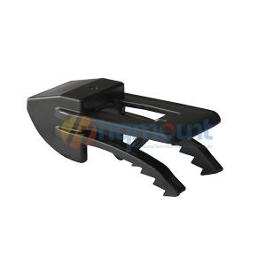 Solar panel snow removal clip attached to aluminum frame
