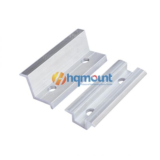 Solar mounting clamp installed on square tube ground mount structure