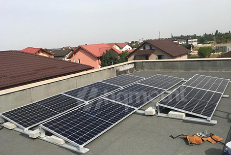 Latest Design HQ-BR4 Flat Roof Solar Ballast Installation Project