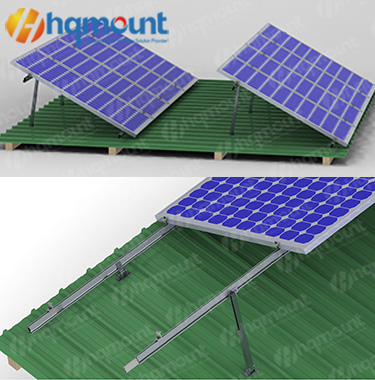 Solar trapezoidal clip metal roof bracket installation project