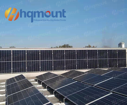 200KW flat roof solar ballasted mounting system
