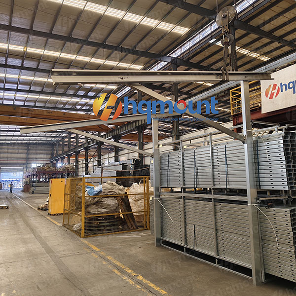 Full factory mock‑up of 4MW single post structure – all components fitted and verified
