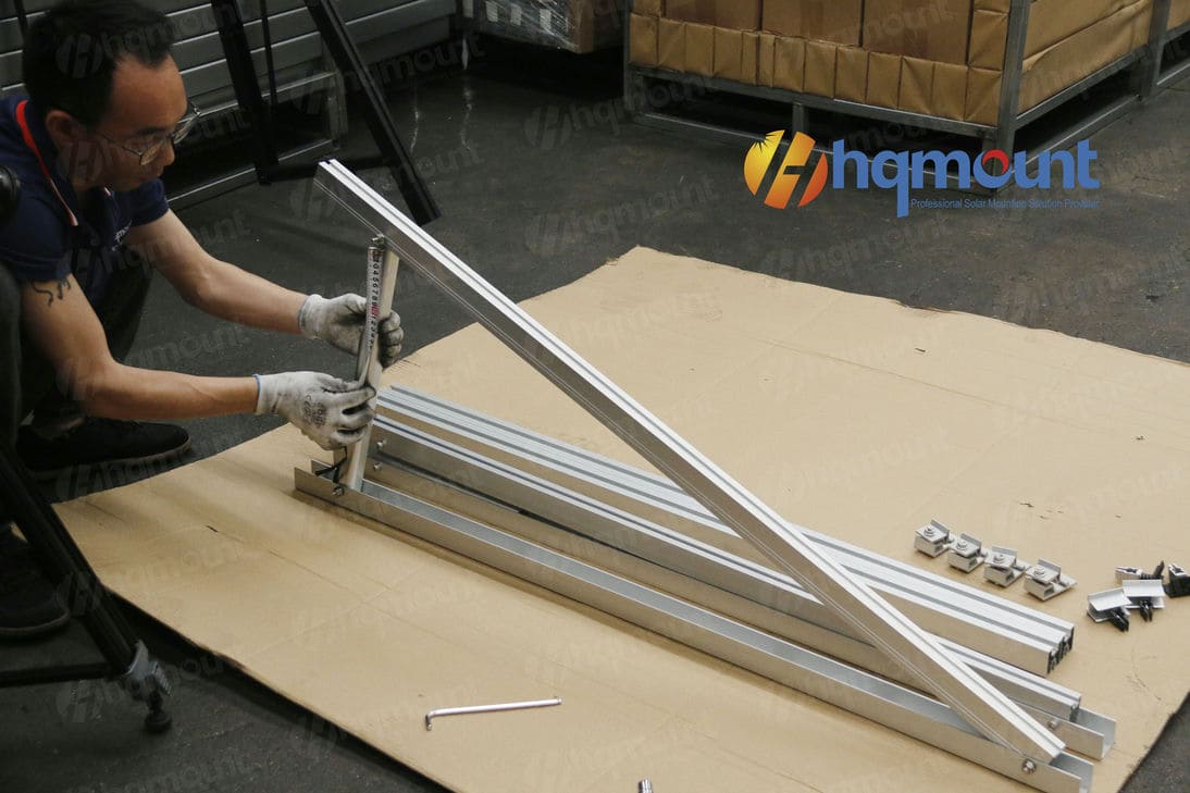 Solar triangle system installation by HQ Mount solar mounting manufacturer