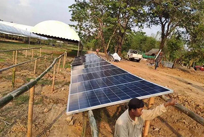 Bamboo poles do photovoltaic support?